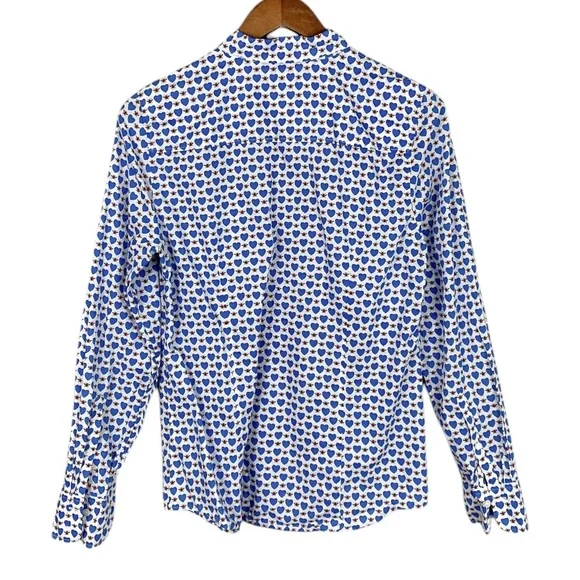 J CREW Perfect Shirt Honeypie Bumble Bee Hearts Button Up Size 10 Style A6376 - Picture 5 of 7